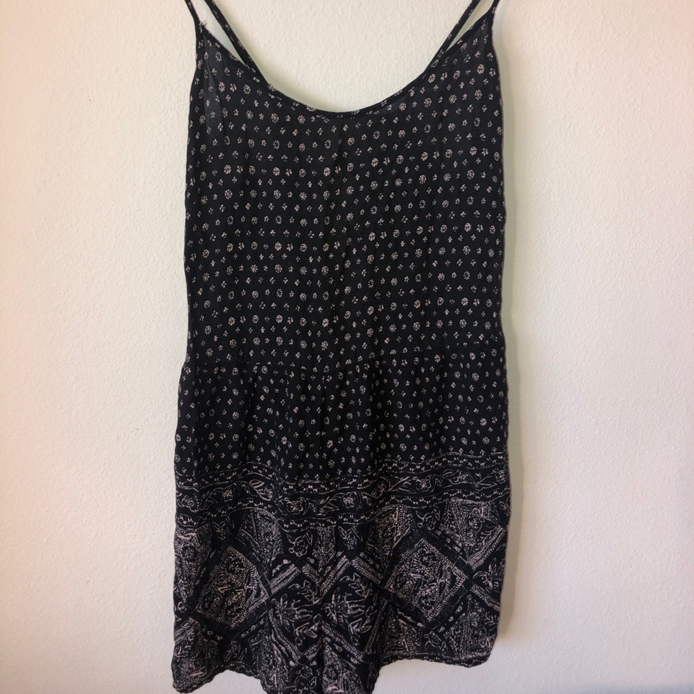 Black detailed romper with adjustable back